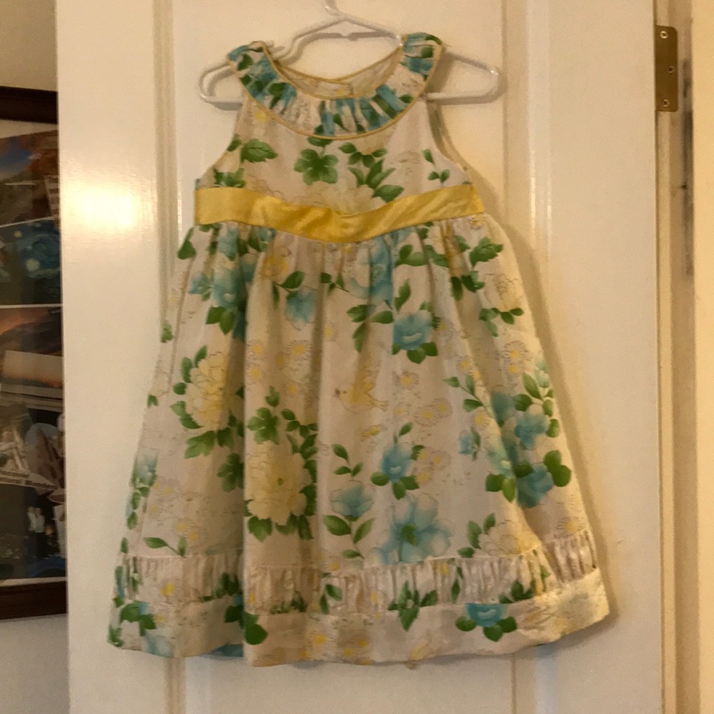 Floral silk girls dress